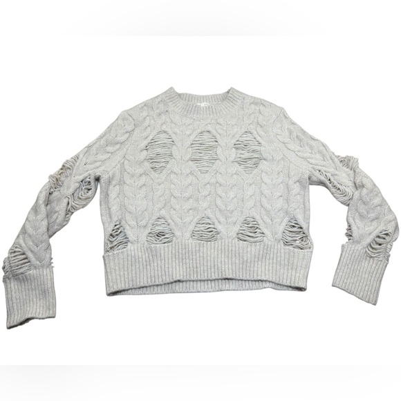 Saint Geraldine Baker Crew Oatmeal Peekaboo Sweater - Picture 2 of 7